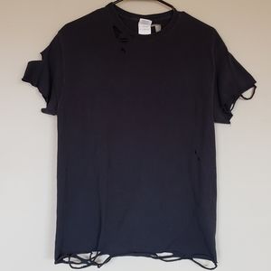 Black Destructed Tee